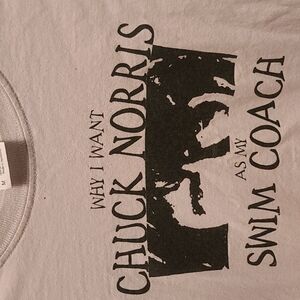 Top 20 Reasons I Want Chuck Norris For My Swim Coach T-Shirt; Size Medium;Unisex